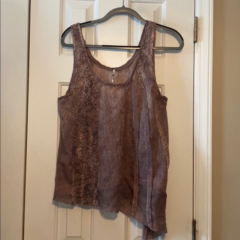 Free People Asymmetrical Animal Print Tank